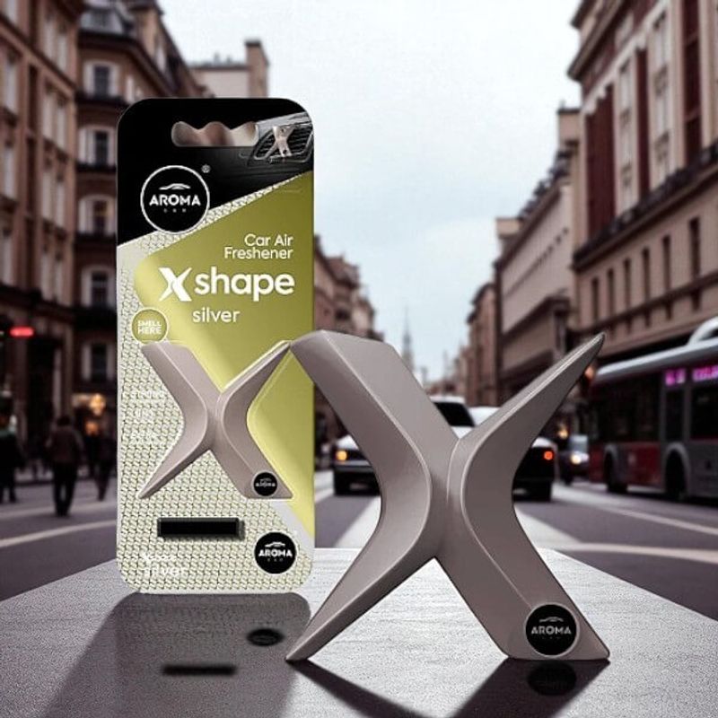 Auto si Moto - Intretinere auto - Odorizante auto - AROMA CAR Polymer X-Shape	AROMA CAR Polymer X-Shape Silver – Odorizant Auto Polimeric, 40 Zile - Infinity.ro