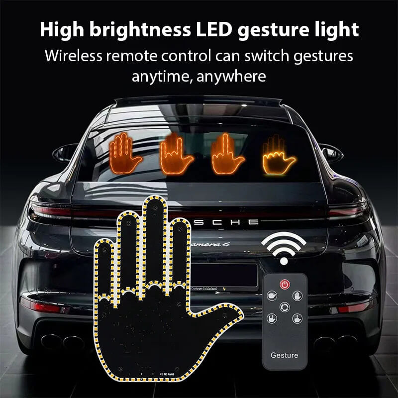 Auto si Moto - Piese auto si accesorii - Interior auto - Accesorii interior - Lampă LED Interactivă cu Gesturi pentru Mașină – Comunicare Amuzantă între Șoferi cu Telecomandă - Infinity.ro