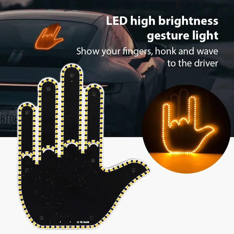 Auto si Moto - Piese auto si accesorii - Interior auto - Accesorii interior - Lampă LED Interactivă cu Gesturi pentru Mașină – Comunicare Amuzantă între Șoferi cu Telecomandă - Infinity.ro