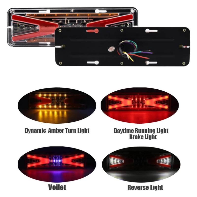 Auto si Moto - Electrice auto - Iluminare si semnalizare - Becuri auto - Set de 2 buc lampi LED Xentech Light DHB-608 impermeabil 12V-24V camion- remorca lumină spate, - Infinity.ro
