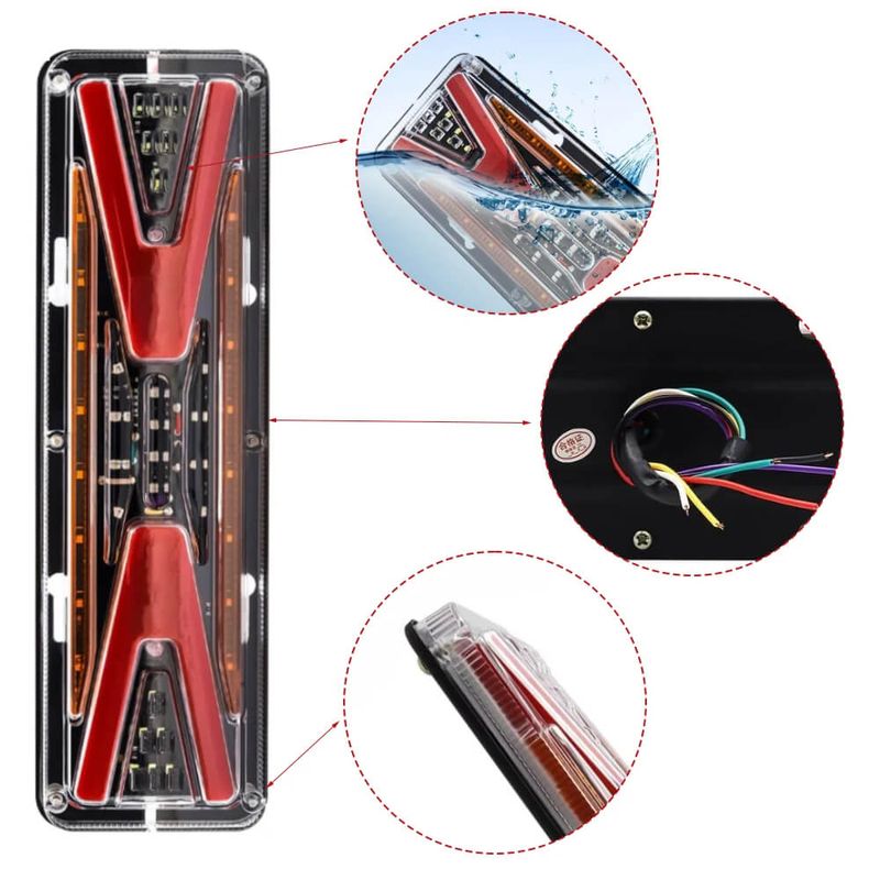 Auto si Moto - Electrice auto - Iluminare si semnalizare - Becuri auto - Set de 2 buc lampi LED Xentech Light DHB-608 impermeabil 12V-24V camion- remorca lumină spate, - Infinity.ro