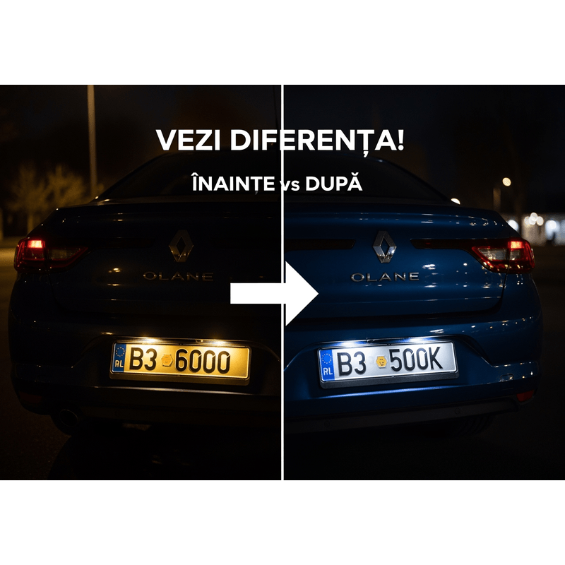 Auto si Moto - Electrice auto - Iluminare si semnalizare - Becuri auto - Set 2 Lampi LED Număr Renault Megane 2/Clio 3 – Xentech Light – Plug & Play - Infinity.ro