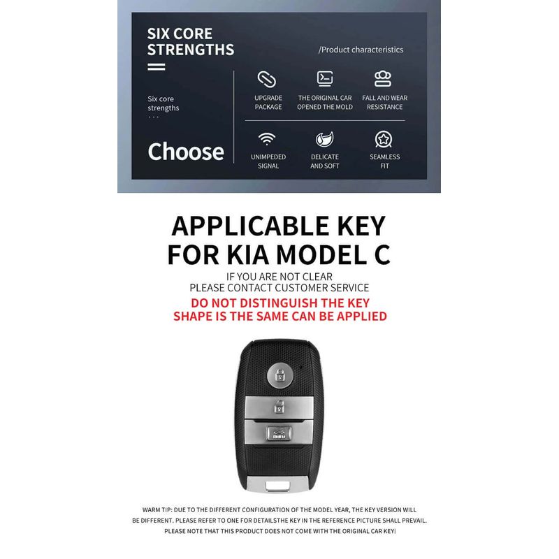 Auto si Moto - Electronice auto - Accesorii electronice auto - Husă cheie auto si breloc ABS+TPU pentru Kia Niro Ceed Rio Sportage R K3 K4 K5 Ceed Sorento Cerato Optima 2015 - Infinity.ro