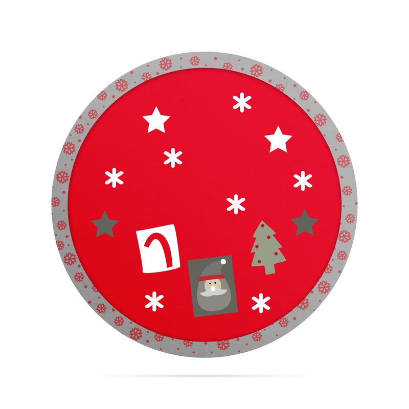 Casa si Gradina - Decoratiuni - Decoratiuni de sezon - Napron pentru pus sub brad, 97 cm – poliester – gri / rosu - Infinity.ro