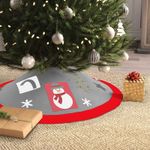 Casa si Gradina - Decoratiuni - Decoratiuni de sezon - Napron pentru pus sub brad, 97 cm – poliester – rosu / gri - Infinity.ro