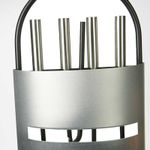 Casa si Gradina - Termice - Sobe, Seminee si accesorii - Accesorii seminee si sobe - Set 4 Accesorii Mercaton cu Suport pentru Semineu si Soba din Inox, 66 cm, Argintiu - Infinity.ro