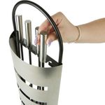 Casa si Gradina - Termice - Sobe, Seminee si accesorii - Accesorii seminee si sobe - Set 4 Accesorii Mercaton cu Suport pentru Semineu si Soba din Inox, 66 cm, Argintiu - Infinity.ro