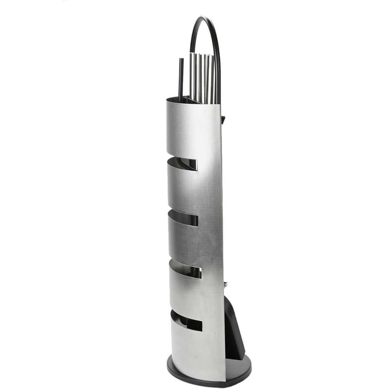 Casa si Gradina - Termice - Sobe, Seminee si accesorii - Accesorii seminee si sobe - Set 4 Accesorii Mercaton cu Suport pentru Semineu si Soba din Inox, 66 cm, Argintiu - Infinity.ro