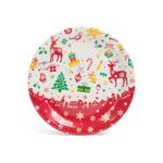 Casa si Gradina - Decoratiuni - Decoratiuni de sezon - Set de masa, cu motive de Craciun – 12 farfurii, 6 pahare, 20 servetele - Infinity.ro