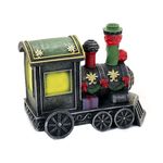 Casa si Gradina - Decoratiuni - Decoratiuni de sezon - Decoratiune Craciun, polirasina, Mos Craciun in locomotiva impodobita, LED, 3xAA, 18×9.2×14 cm, Magic Home - Infinity.ro