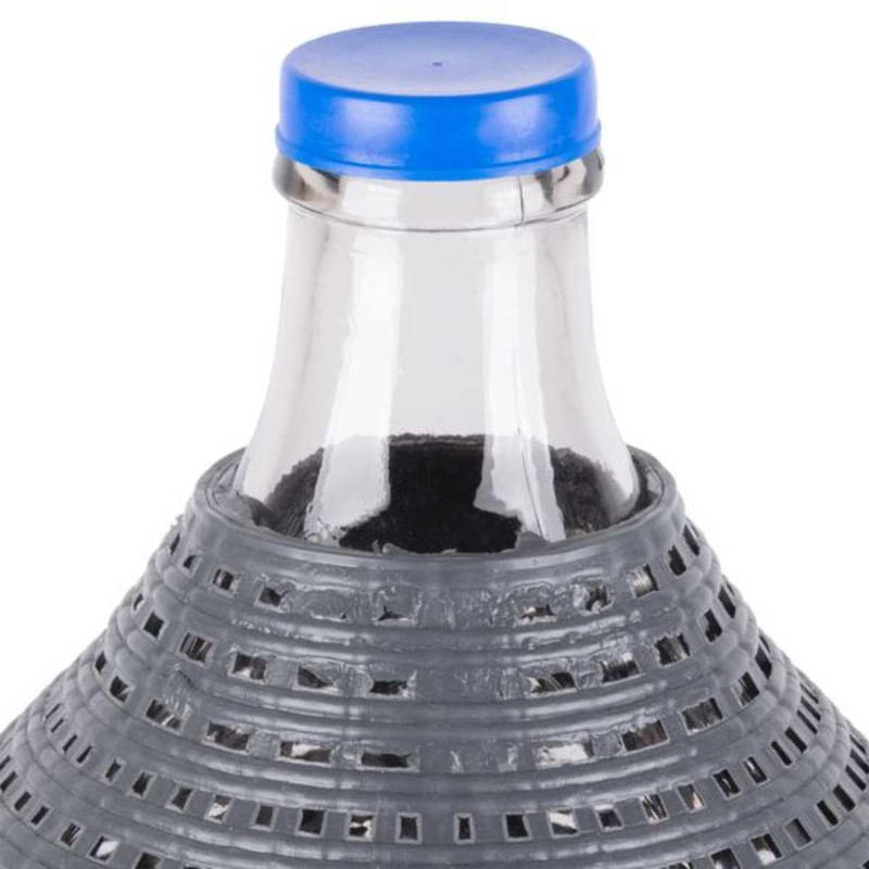 Casa si Gradina - Mobilier - Organizare si depozitare - Recipiente depozitare - Damigeana Mercaton din Sticla cu Capac, Manere si Cos din Plastic, Gura Larga 55 mm, 34 Litri, 570×460/355 mm - Infinity.ro