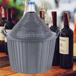 Casa si Gradina - Mobilier - Organizare si depozitare - Recipiente depozitare - Damigeana Mercaton din Sticla cu Capac, Manere si Cos din Plastic, Gura Larga 55 mm, 34 Litri, 570×460/355 mm - Infinity.ro