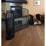 Casa si Gradina - Termice - Sobe, Seminee si accesorii - Accesorii seminee si sobe - Set accesorii semineu, suport cu 4 piese, otel, negru, 22×66 cm - Infinity.ro