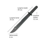 Sport si Outdoor - Camping - Cutite, bricege si accesorii - Cutite si bricege - Sabie de vanatoare DEPOX®, Ninja Blade, maner metal, 50 cm, negru, teaca inclusa - Infinity.ro