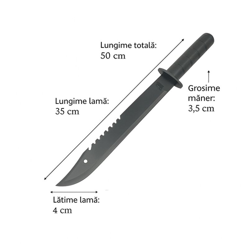 Sport si Outdoor - Camping - Cutite, bricege si accesorii - Cutite si bricege - Set doua sabii vanatoare DEPOX®, Ninja Blade, maner metal, 50 cm, negru, teaca inclusa - Infinity.ro