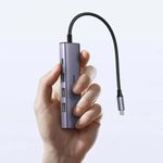 Laptop, Telefoane si Tablete - Telefoane mobile si accesorii - Accesorii Telefoane - Baterii externe - Docking station Ugreen, „CM498” conec PC USB Type-C, USB 3.2 x 2, HDMI 4Kx1 la 60Hz, USB-C x 2 PD 100W, aluminiu, gri - Infinity.ro