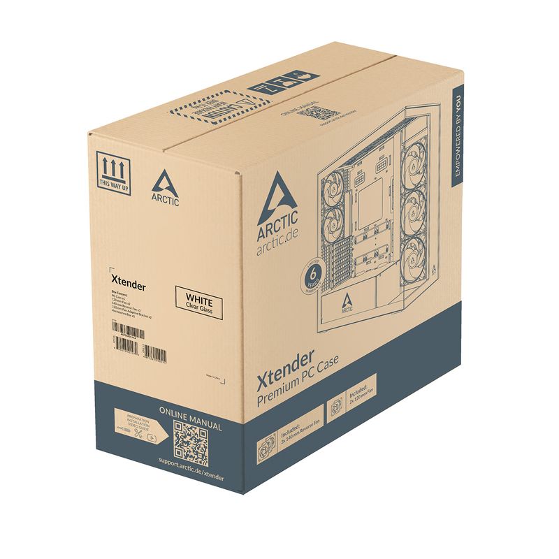 PC, gaming si accesorii - Componente PC - Componente - Carcase PC si server - Carcasa ARCTIC Xtender VG, MiddleTower, E-ATX, riser PCIe inclus, Alb - Infinity.ro