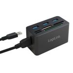 PC, gaming si accesorii - Retelistica - Hub-uri - HUB USB 3.0 LOGILINK, 3 USB, SD, MicroSD, M2, MS Duo/Pro, CF, negru - Infinity.ro