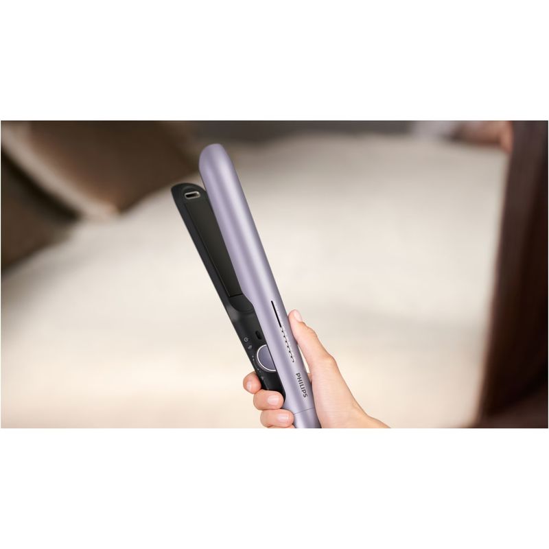 Ingrijire personala si Cosmetice - Aparate & accesorii ingrijire personala - Hair styling - Placi de indreptat parul - Placa de indreptat parul Philips Seria 7000 BHS742/00, tehnologie ThermoShield, 230°C,Violet metalizat - Infinity.ro