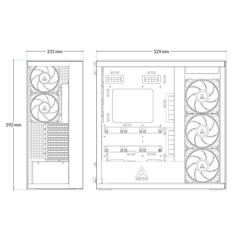 PC, gaming si accesorii - Componente PC - Componente - Carcase PC si server - Carcasa ARCTIC Xtender Mirror, MiddleTower, E-ATX, Negru - Infinity.ro