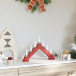 Casa si Gradina - Decoratiuni - Decoratiuni de sezon - Decoratiune cu lumanari de Craciun cu 7 LED Rosu 39.5 x 5 x 29 cm - Infinity.ro