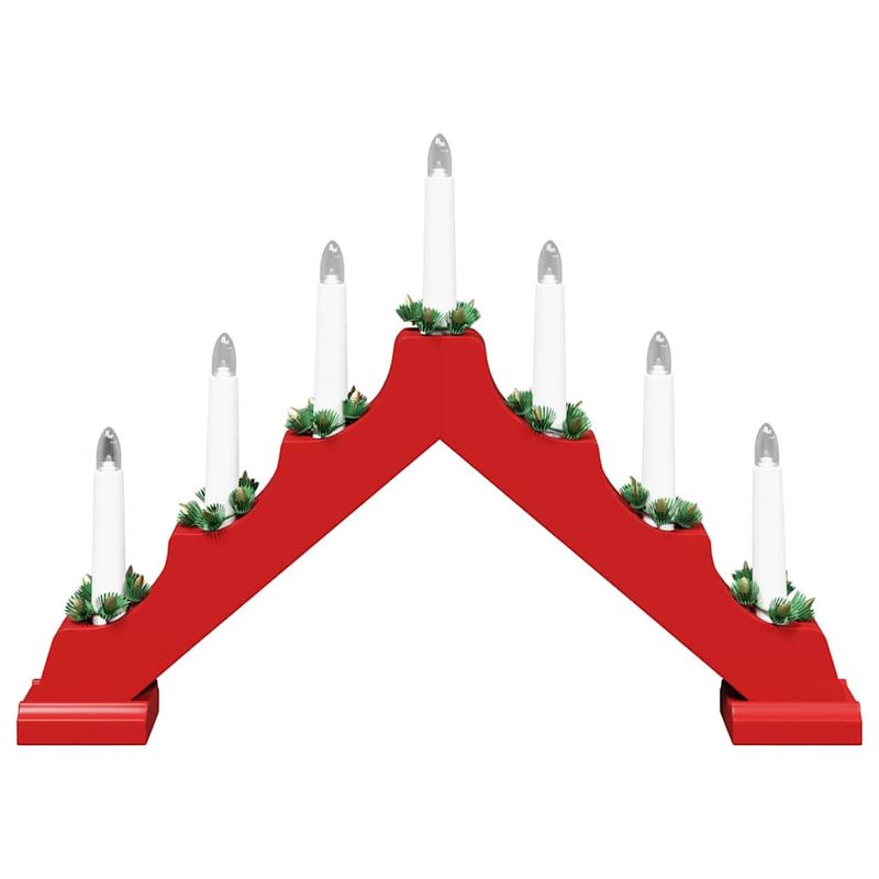 Casa si Gradina - Decoratiuni - Decoratiuni de sezon - Decoratiune cu lumanari de Craciun cu 7 LED Rosu 39.5 x 5 x 29 cm - Infinity.ro