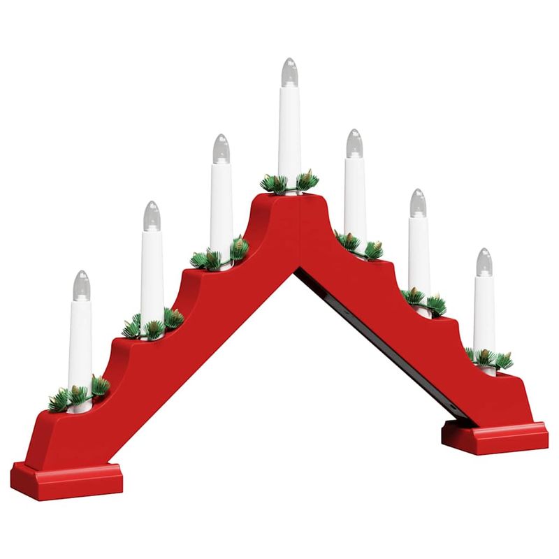 Casa si Gradina - Decoratiuni - Decoratiuni de sezon - Decoratiune cu lumanari de Craciun cu 7 LED Rosu 39.5 x 5 x 29 cm - Infinity.ro
