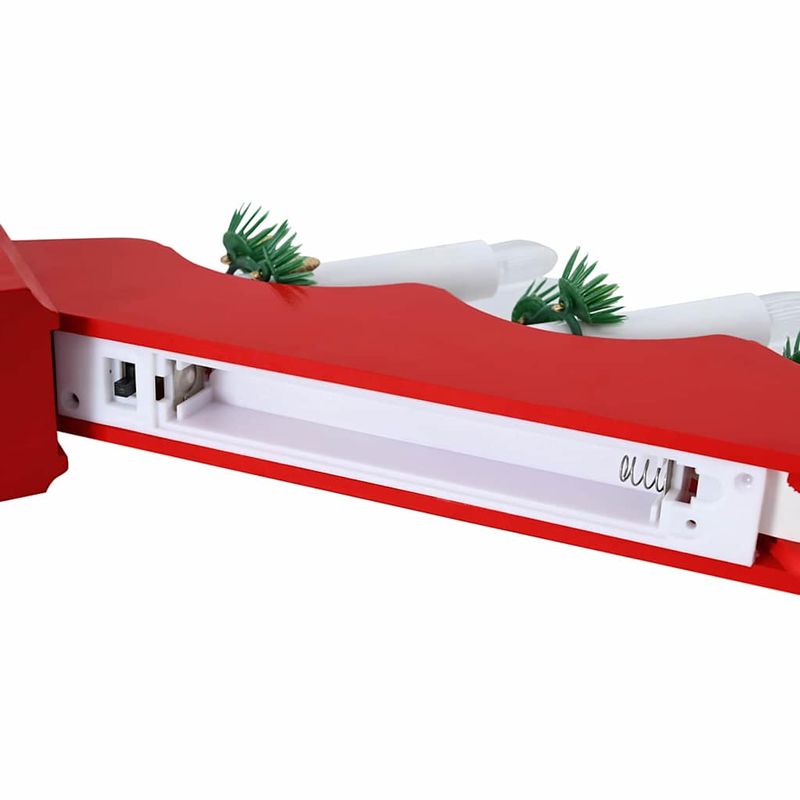Casa si Gradina - Decoratiuni - Decoratiuni de sezon - Decoratiune cu lumanari de Craciun cu 7 LED Rosu 39.5 x 5 x 29 cm - Infinity.ro