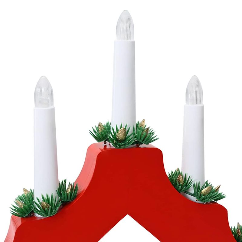 Casa si Gradina - Decoratiuni - Decoratiuni de sezon - Decoratiune cu lumanari de Craciun 3 pcs Rosu 39.5 x 5 x 29 cm - Infinity.ro