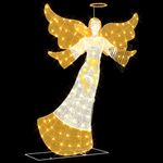 Casa si Gradina - Decoratiuni - Decoratiuni de sezon - Decoratiune ingeras de Craciun, Alb cald 116 x 29 x 158.5 cm Poliester - Infinity.ro