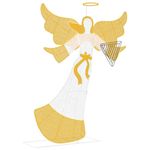 Casa si Gradina - Decoratiuni - Decoratiuni de sezon - Decoratiune ingeras de Craciun, Alb cald 116 x 29 x 158.5 cm Poliester - Infinity.ro