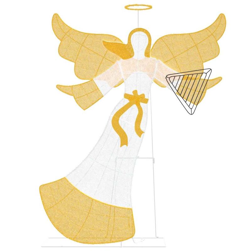 Casa si Gradina - Decoratiuni - Decoratiuni de sezon - Decoratiune ingeras de Craciun, Alb cald 116 x 29 x 158.5 cm Poliester - Infinity.ro