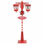 Casa si Gradina - Decoratiuni - Decoratiuni de sezon - Lampa de strada de Craciun cu 2 felinare cu 18 LED Rosu - Infinity.ro