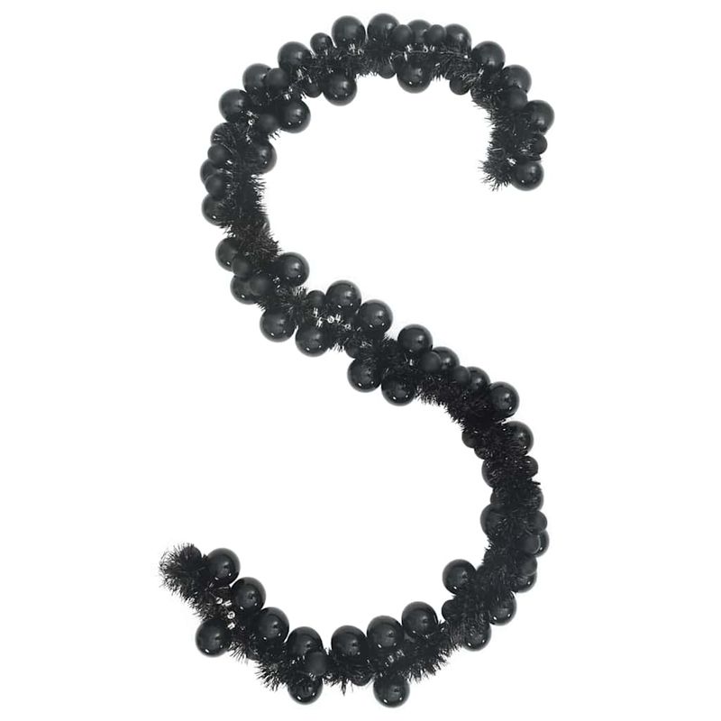Casa si Gradina - Decoratiuni - Decoratiuni de sezon - Ghirlanda cu globuri de Craciun Negru 186 cm Polistiren - Infinity.ro