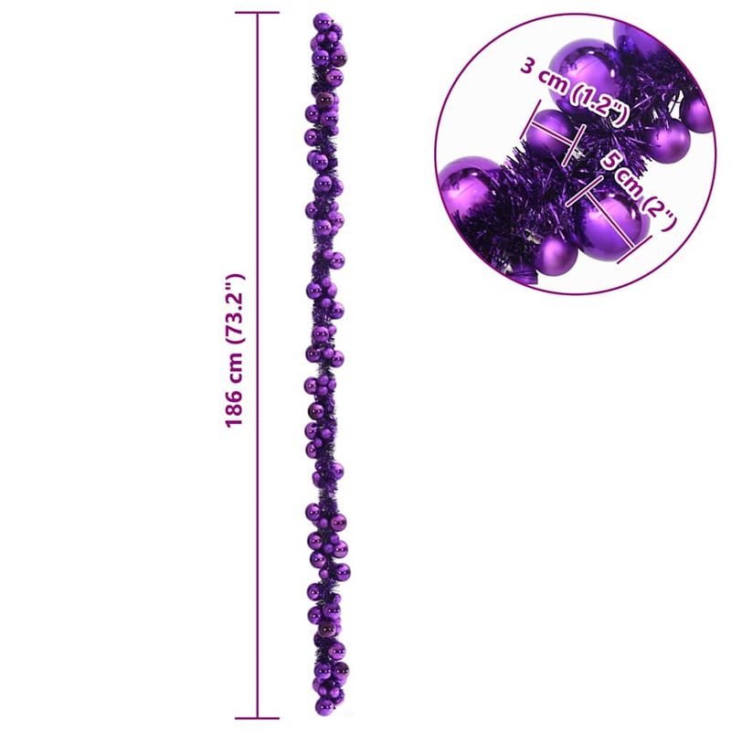 Casa si Gradina - Decoratiuni - Decoratiuni de sezon - Ghirlanda cu globuri de Craciun Violet 186 cm Polistiren - Infinity.ro