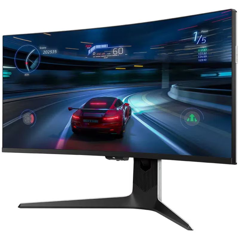 PC, gaming si accesorii - Desktop PC & monitoare - Monitoare - Monitor Gaming Curbat QD-Mini LED TCL 34R83Q, 34", UWQHD (3440x1440), 170Hz, 1ms, AMD FreeSync™ Premium, alb - Infinity.ro