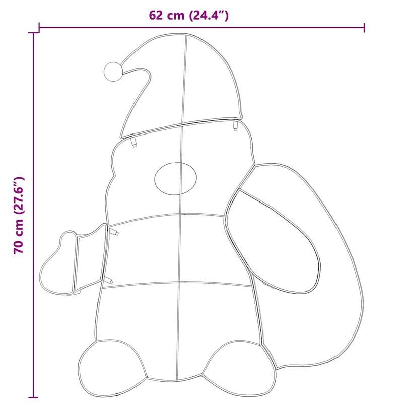 Casa si Gradina - Decoratiuni - Decoratiuni de sezon - Mos Craciun Iluminat Alb cald 62 x 70 cm Material din Sclipici - Infinity.ro