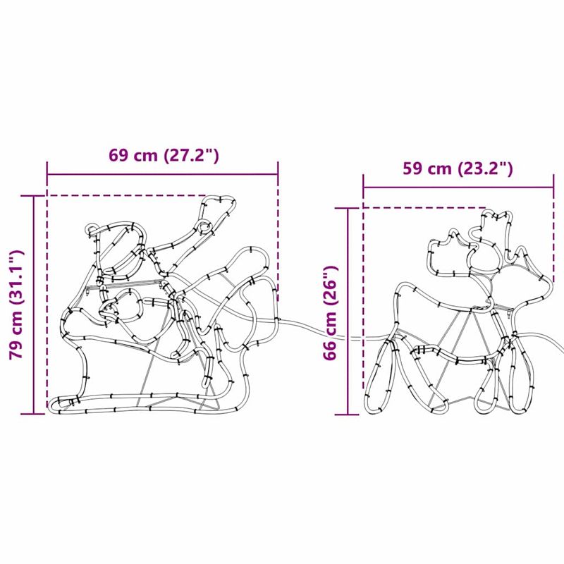 Casa si Gradina - Decoratiuni - Decoratiuni de sezon - Decoratiune LED de Craciun Multicolour 69 x 79 cm PVC - Infinity.ro