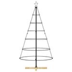 Casa si Gradina - Decoratiuni - Decoratiuni de sezon - Brad de Craciun in Forma de Con cu suport Negru 150 cm Otel - Infinity.ro