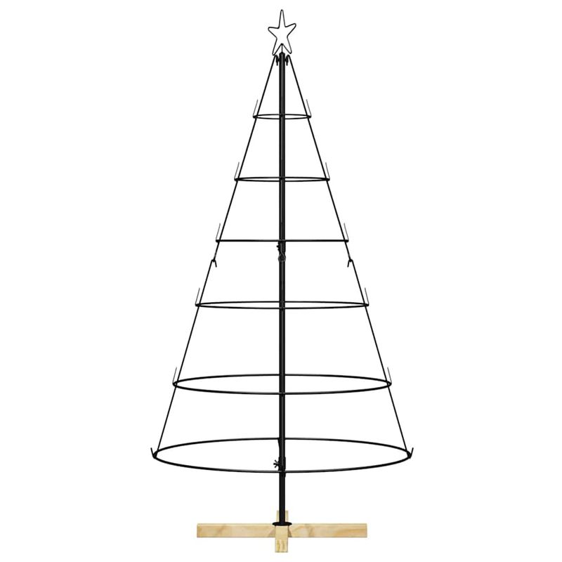 Casa si Gradina - Decoratiuni - Decoratiuni de sezon - Brad de Craciun in Forma de Con cu suport Negru 150 cm Otel - Infinity.ro
