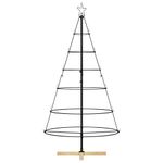 Casa si Gradina - Decoratiuni - Decoratiuni de sezon - Brad de Craciun in Forma de Con cu suport Negru 150 cm Otel - Infinity.ro