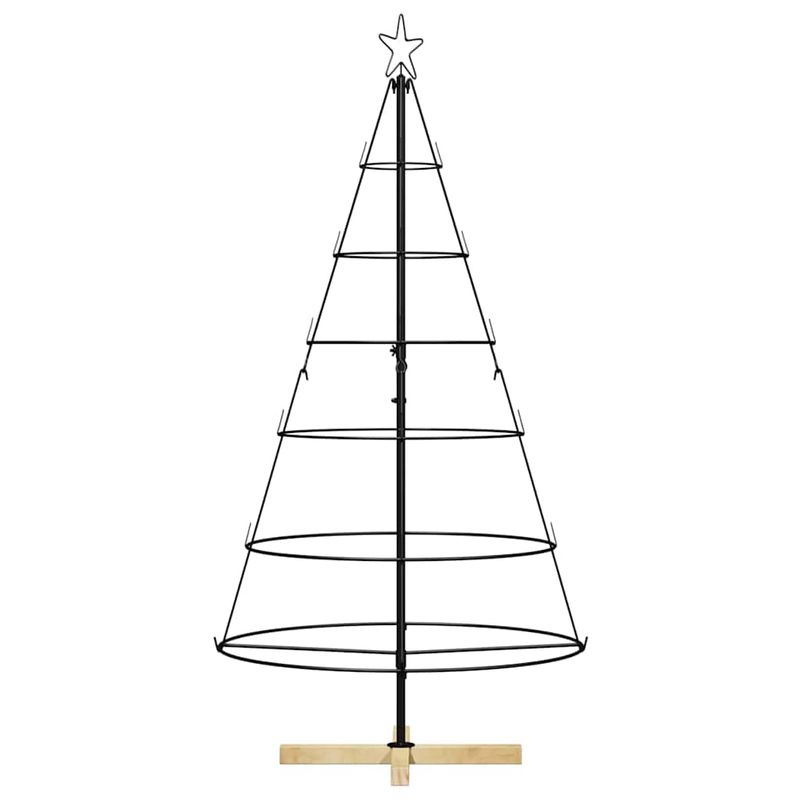 Casa si Gradina - Decoratiuni - Decoratiuni de sezon - Brad de Craciun in Forma de Con cu suport Negru 150 cm Otel - Infinity.ro