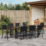 Casa si Gradina - Gradina si terasa - Mobilier exterior - Scaune si sezlonguri gradina - Set de masa pentru gradina 9 pcs Negru Rattan poli - Infinity.ro