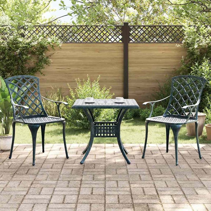 Casa si Gradina - Gradina si terasa - Mobilier exterior - Seturi mobila gradina - Masa de Gradina 3 pcs verde Aluminiu turnat - Infinity.ro