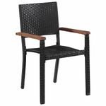 Casa si Gradina - Gradina si terasa - Mobilier exterior - Scaune si sezlonguri gradina - Set de masa pentru gradina 9 pcs Negru Rattan poli - Infinity.ro