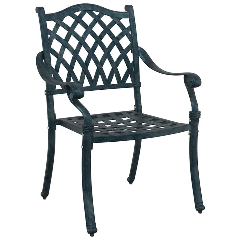 Casa si Gradina - Gradina si terasa - Mobilier exterior - Scaune si sezlonguri gradina - Set masa de gradina 5 pcs verde 80 x 80 x 75 cm Aluminiu turnat - Infinity.ro