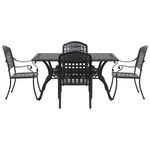 Casa si Gradina - Gradina si terasa - Mobilier exterior - Scaune si sezlonguri gradina - Set de masa pentru gradina 5 pcs Negru Aluminiu - Infinity.ro