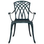 Casa si Gradina - Gradina si terasa - Mobilier exterior - Scaune si sezlonguri gradina - Set masa de gradina 3 pcs verde 80 x 80 x 75 cm Aluminiu turnat - Infinity.ro
