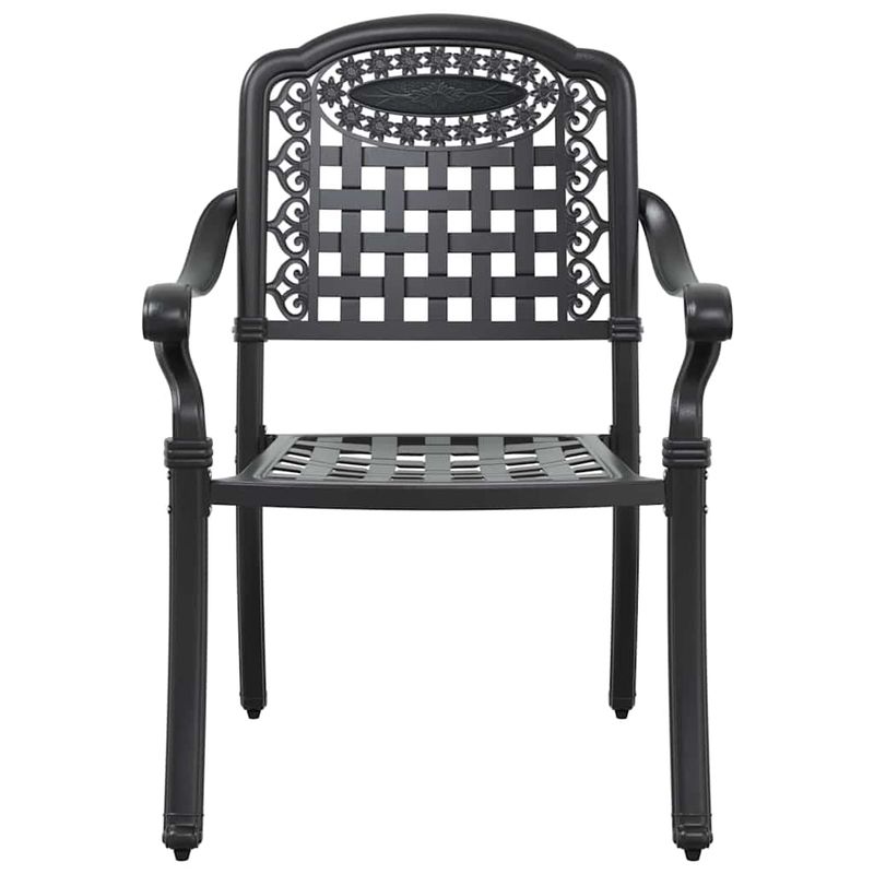 Casa si Gradina - Gradina si terasa - Mobilier exterior - Scaune si sezlonguri gradina - Set de masa pentru gradina 5 pcs Negru Aluminiu - Infinity.ro