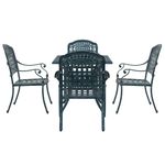 Casa si Gradina - Gradina si terasa - Mobilier exterior - Scaune si sezlonguri gradina - Set masa de gradina 5 pcs verde 80 x 80 x 75 cm Aluminiu turnat - Infinity.ro